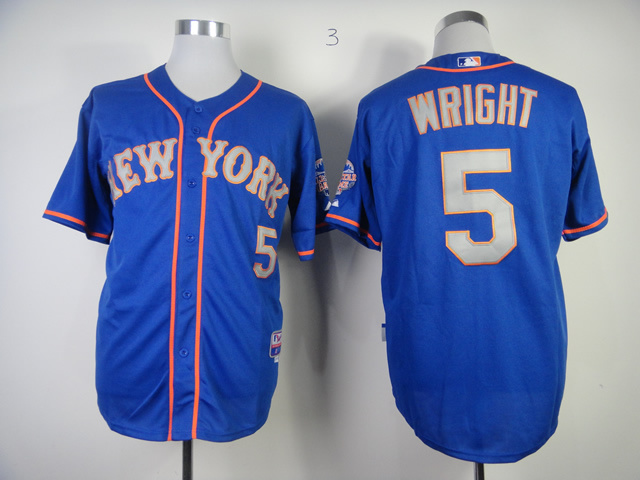 Men New York Mets #5 Wright Blue MLB Jerseys->->MLB Jersey